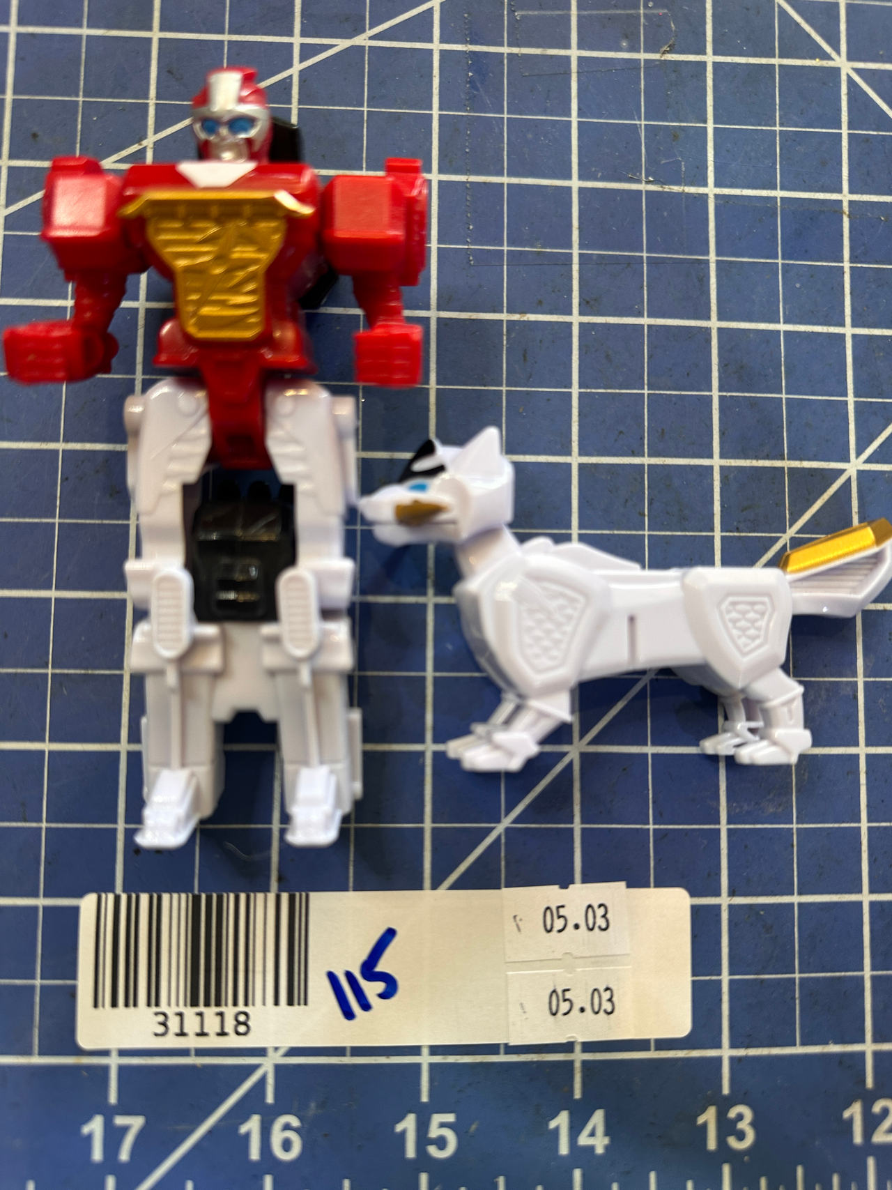Power Rangers Ninja Steel Robo Red Zord and Wolf Zord Action Figure 115