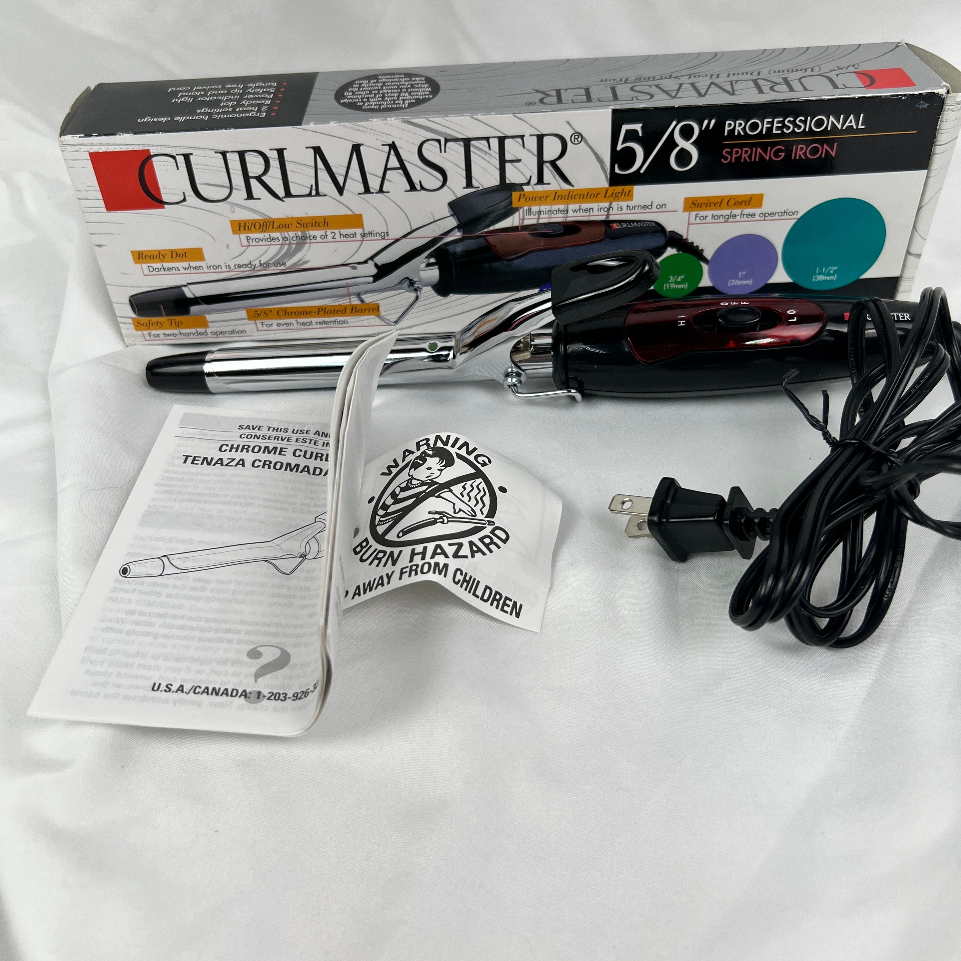 Curlmaster 5/8 Professional Spring Curling Iron Y2K Retro Salon Tool - Image 8