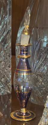 Vintage Egyptian Style Hand-Blown Glass Perfume Bottle - Image 1