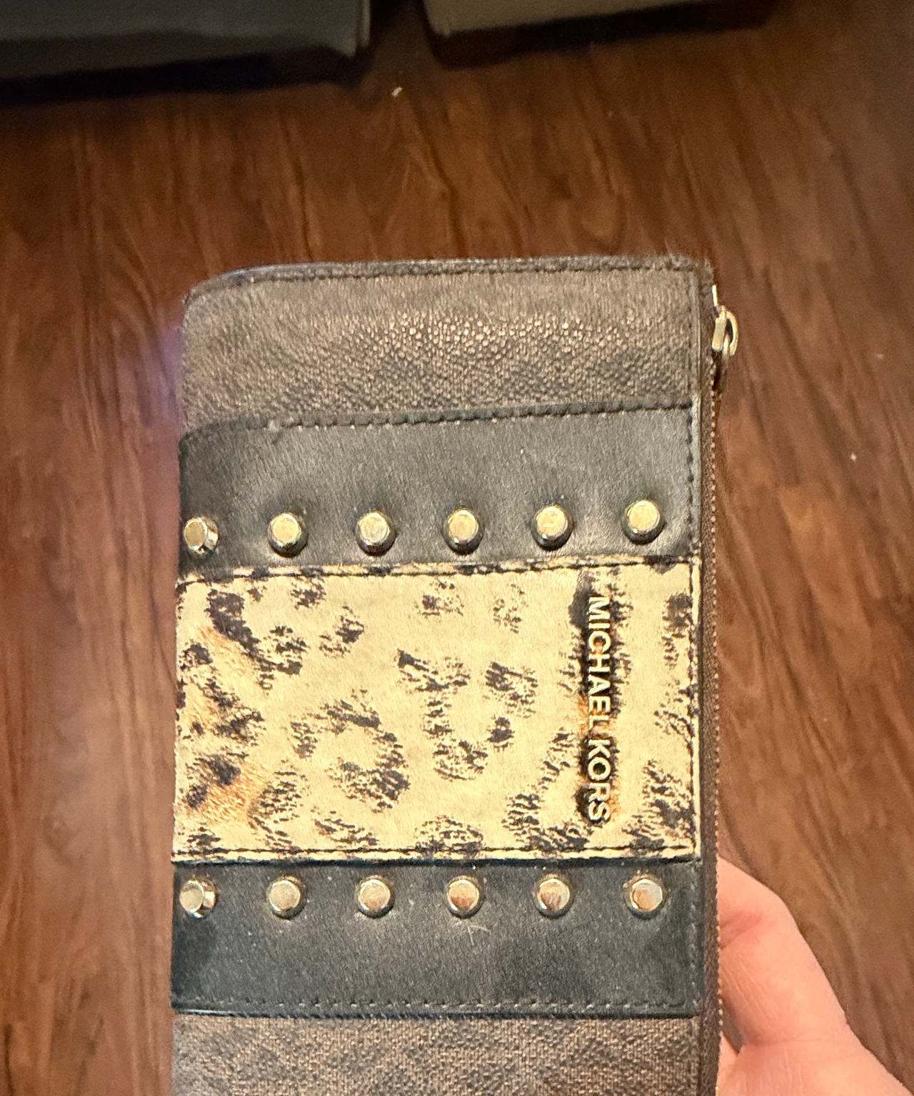Michael Kors Studded Leopard Print Wallet