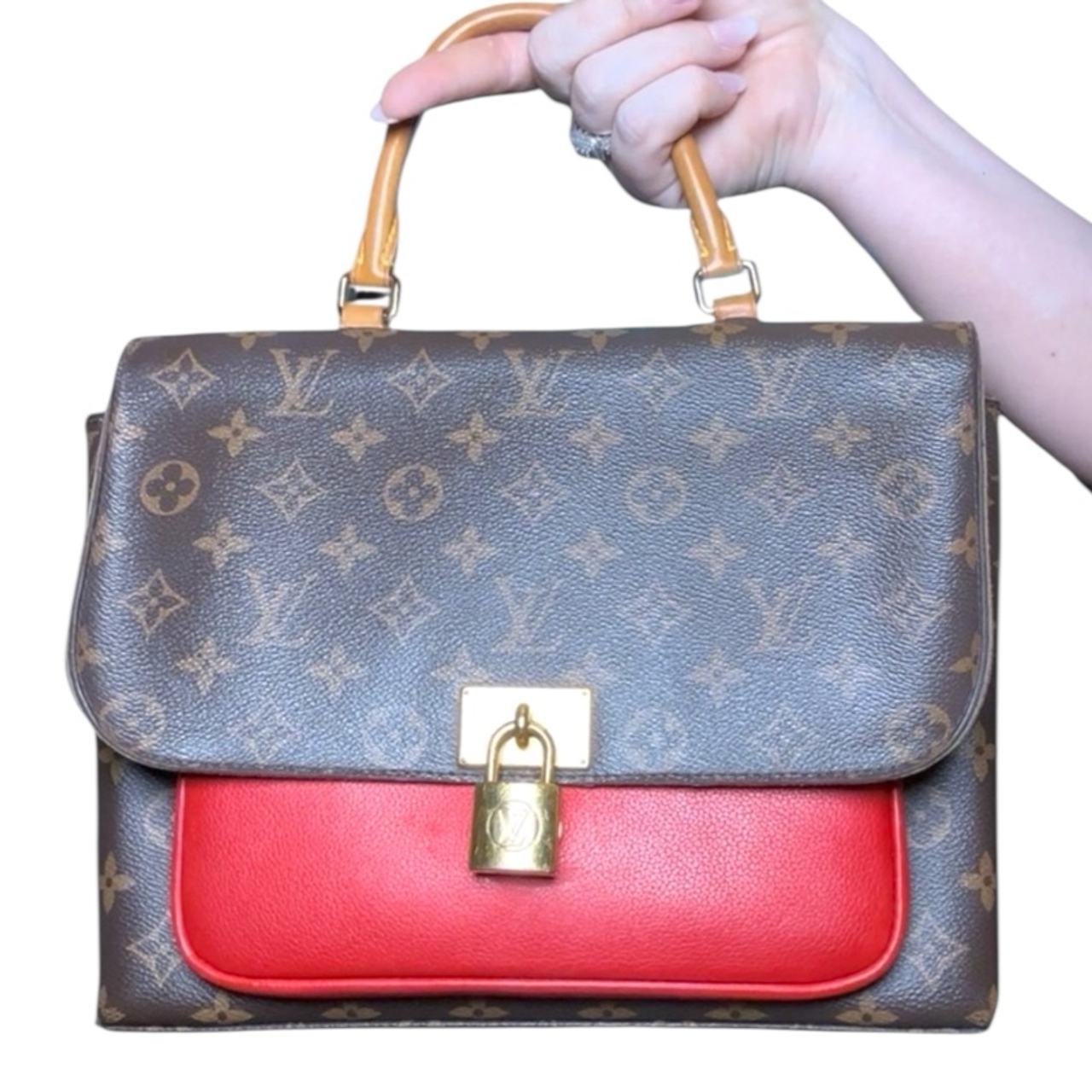 Louis Vuitton Marignan Monogram Shoulder Crossbody Bag Brown/Red