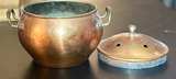 Vintage Copper Potpourri Bowl with Brass Handles - Image 2