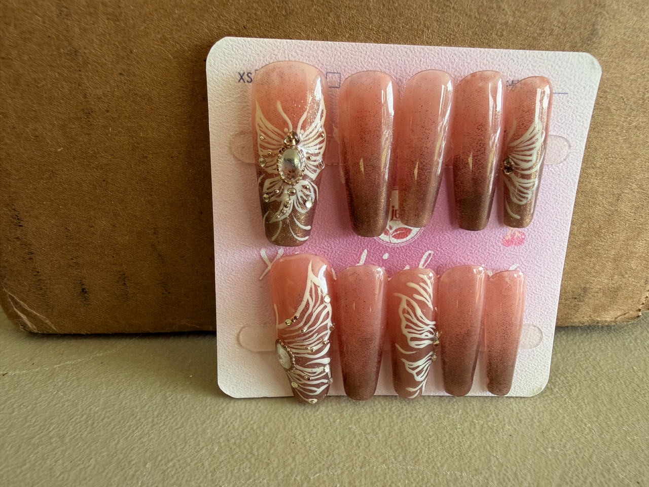 XS Custom Butterfly Ombre Press On Nails