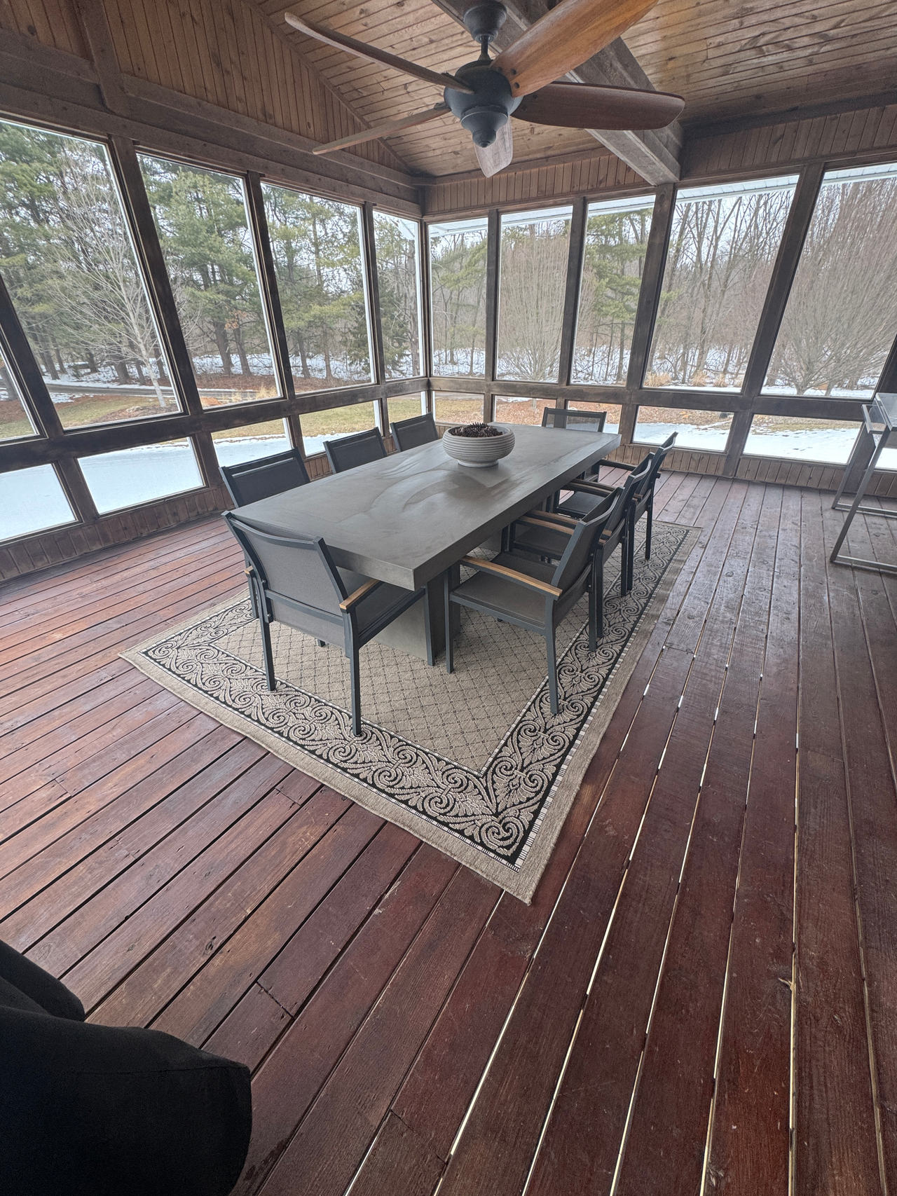 Large Concrete Indoor or Outdoor Dining Table & 8 Chairs (excellent condition)