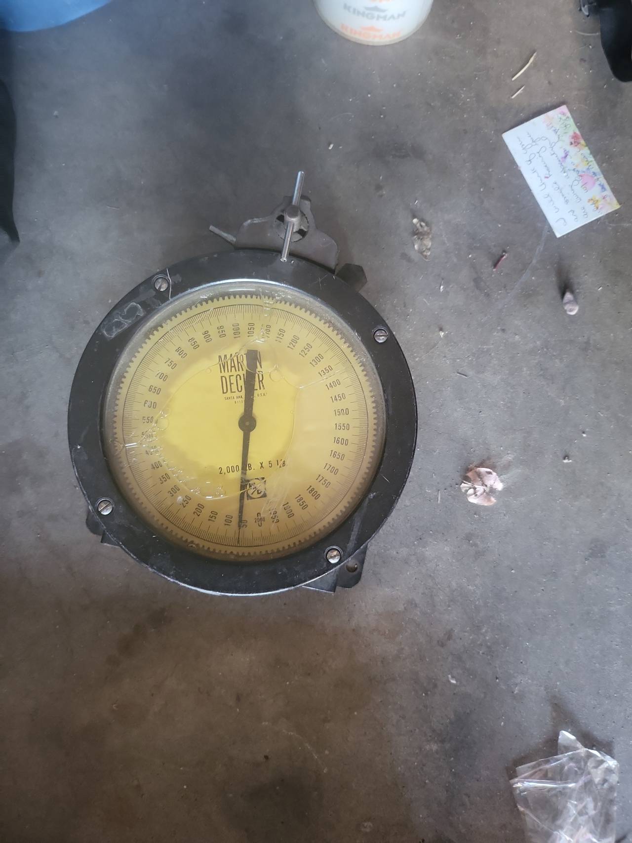 Martin-Decker 2,000 lb Weight Indicator Gauge