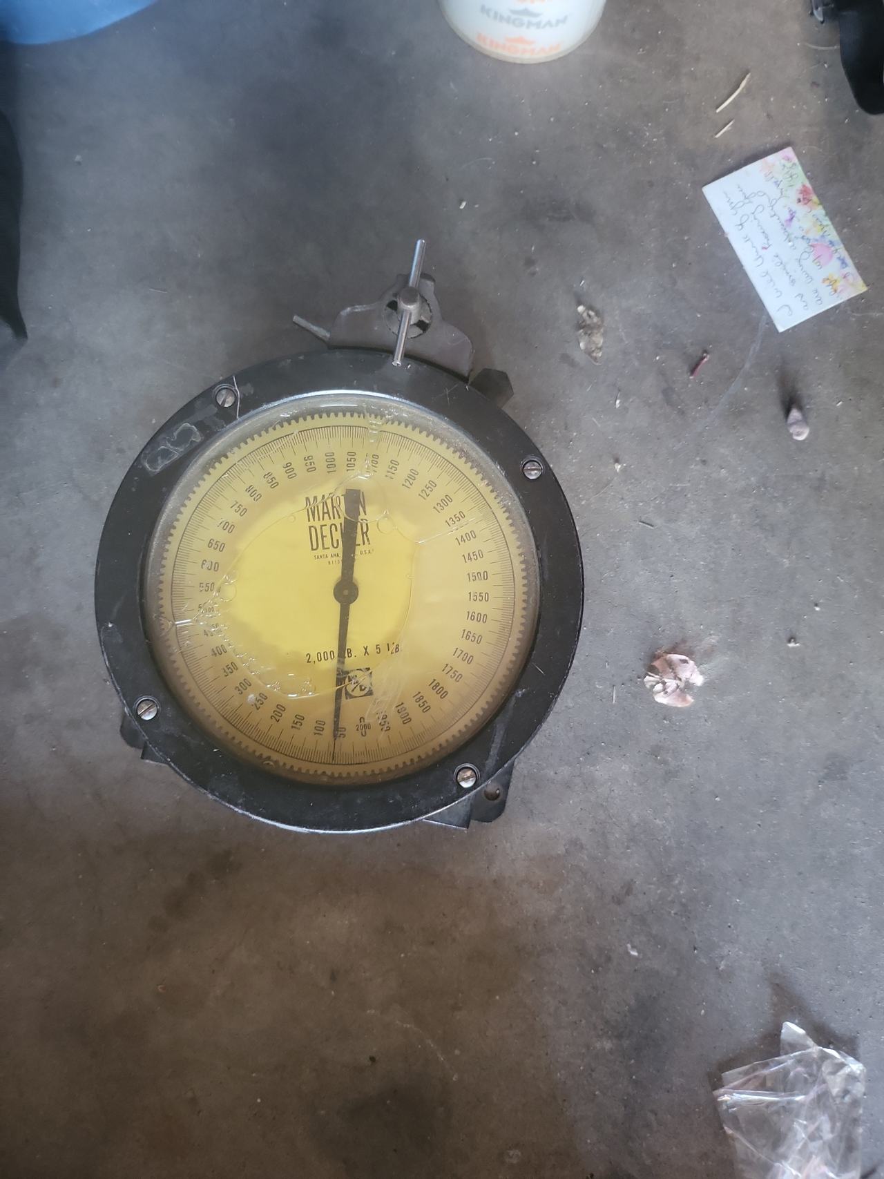 Martin-Decker 2,000 lb Weight Indicator Gauge