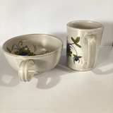 Hand-Painted Pottery Mug and Bowl Set Italy - Image 4