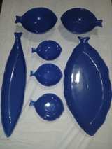 Blue Fish Shaped Ceramic Serving Set - Image 2