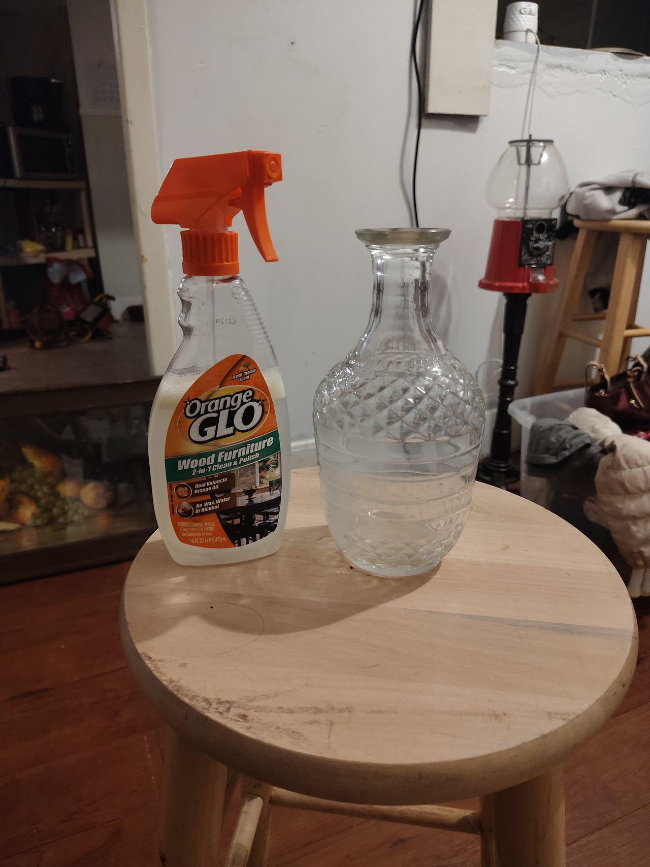 Vintage Diamond Cut Glass Vase