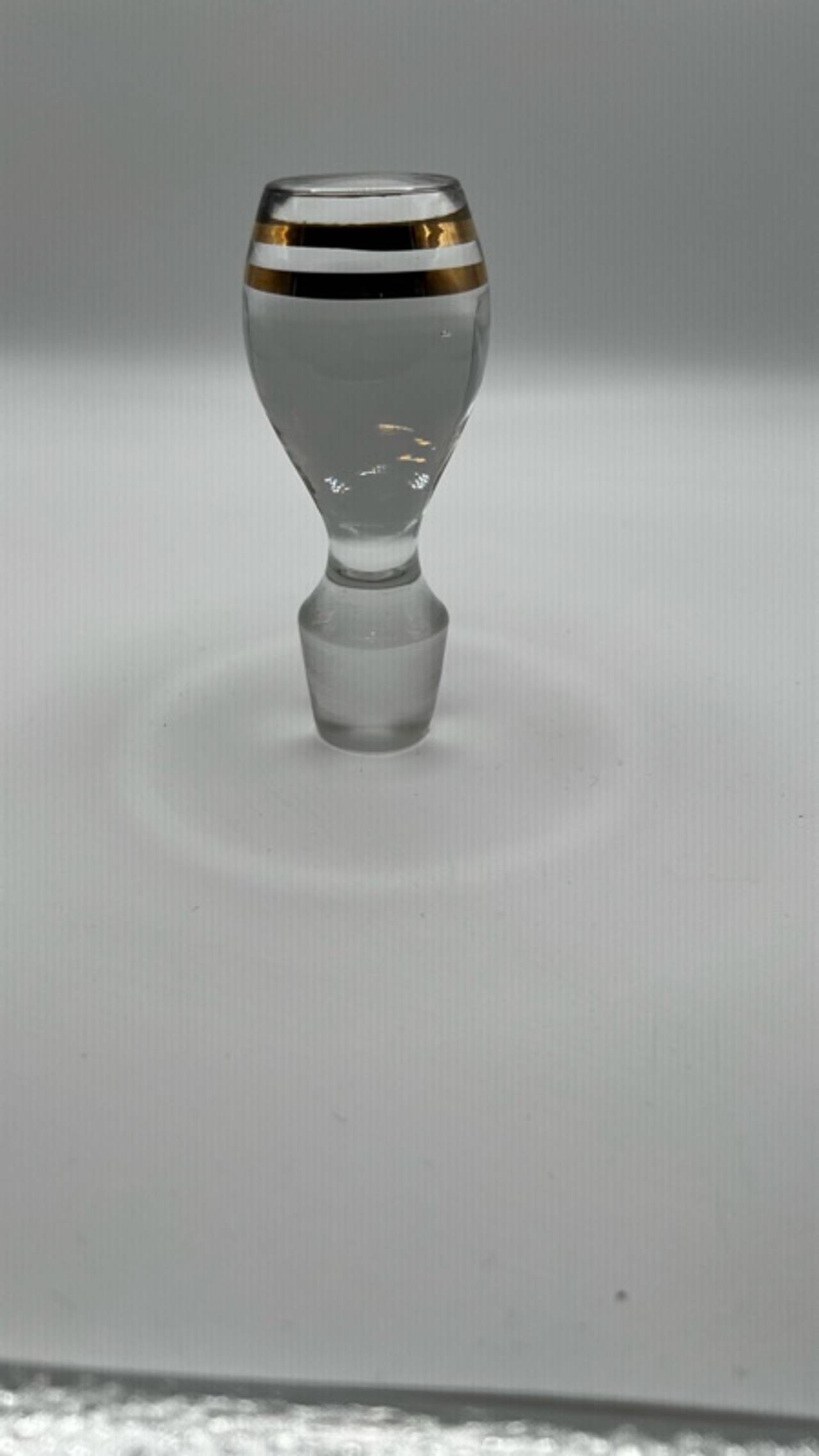 Vintage Gold-Striped Glass Decanter Top