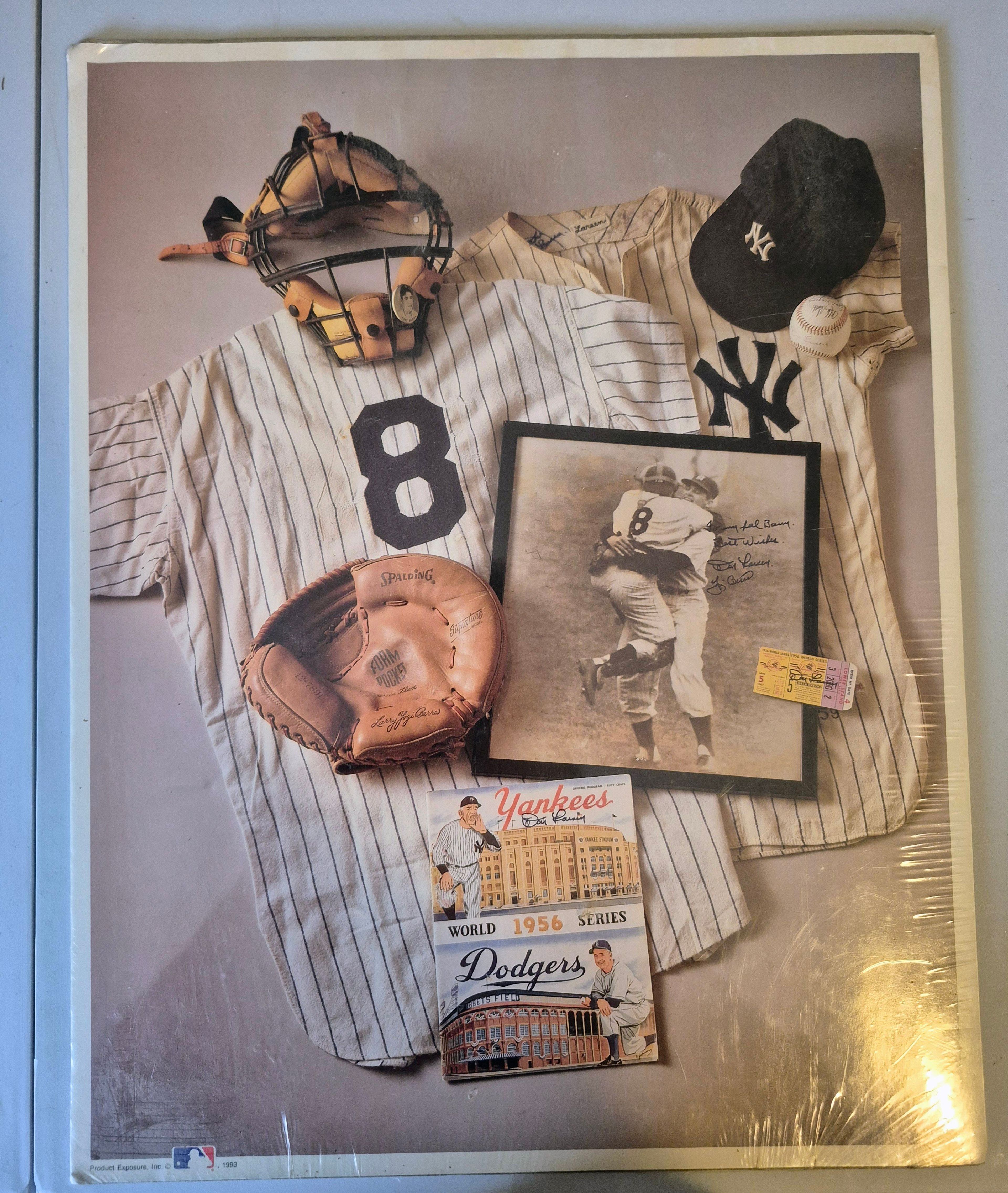 Vintage Yogi Berra Don Larsen 1956 World Series Perfect Game Poster