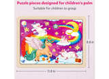 SYNARRY Large Unicorn Princess Fairy Wooden Puzzles for Girls Gift Box - Image 4