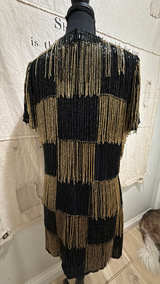ASOS Black and Gold Beaded Fringe Mini Dress - Image 2