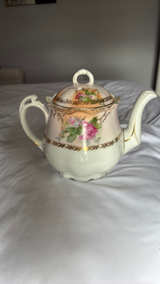 Antique Hand-Painted Porcelain Teapot - Image 2
