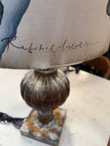 Distressed Table Lamp with Butterfly Shade - Image 5