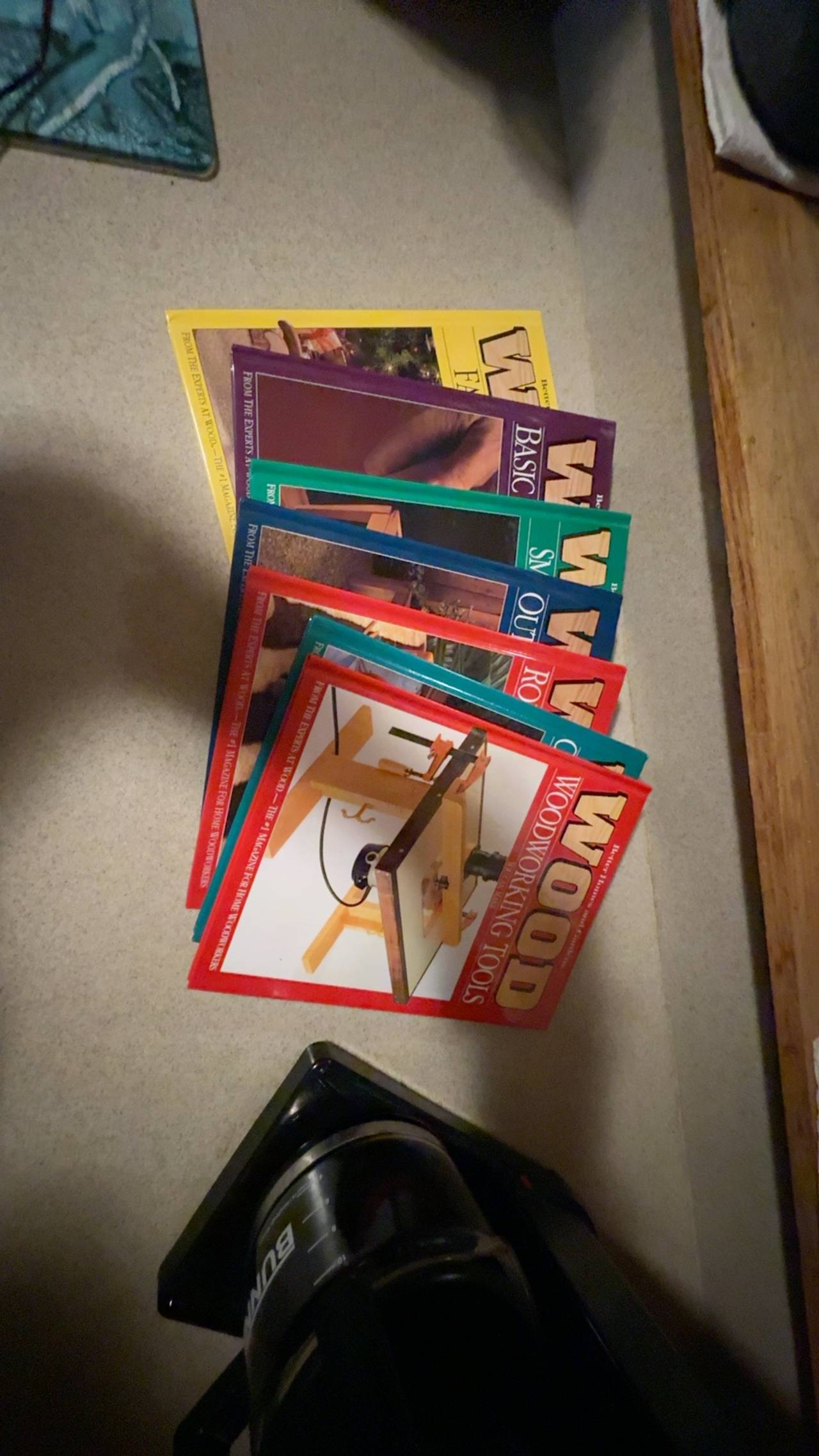 Collection of seven Better Homes and Gardens Wood Magazine hard cover books