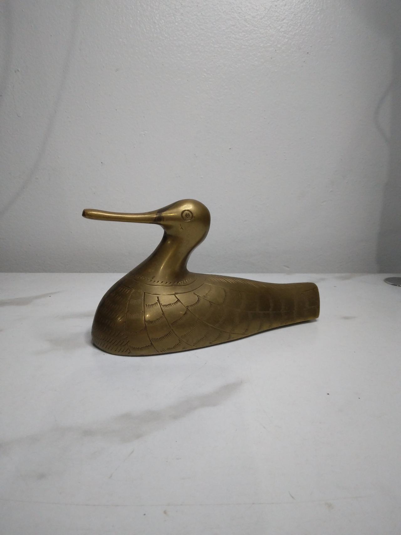 Vintage Brass Duck Decoy Figurine