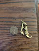 Marvella Vintage Gold Tone Initial F Brooch - Image 1