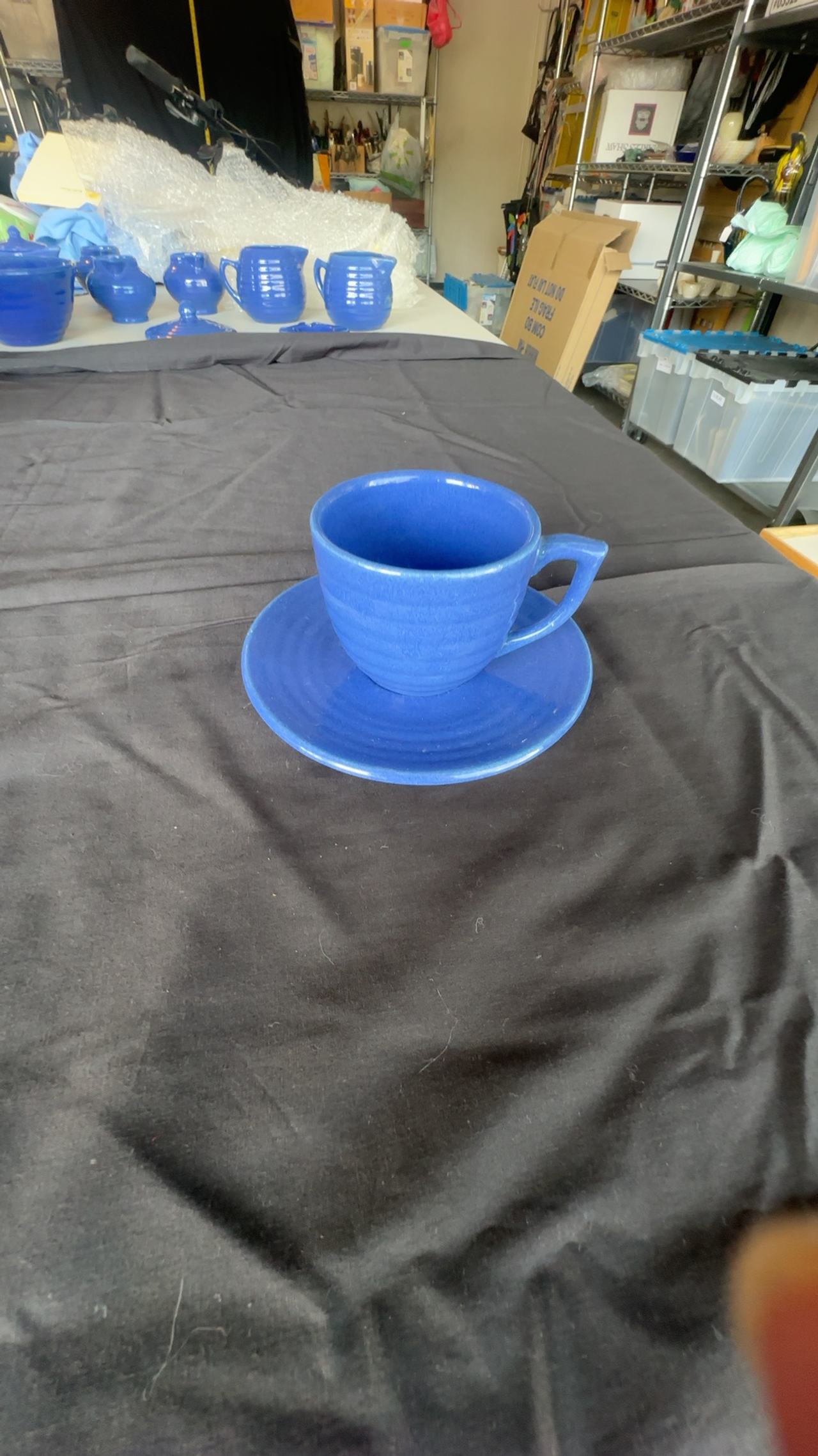 Bauer Ringware Cobalt Blue Cup & Saucer