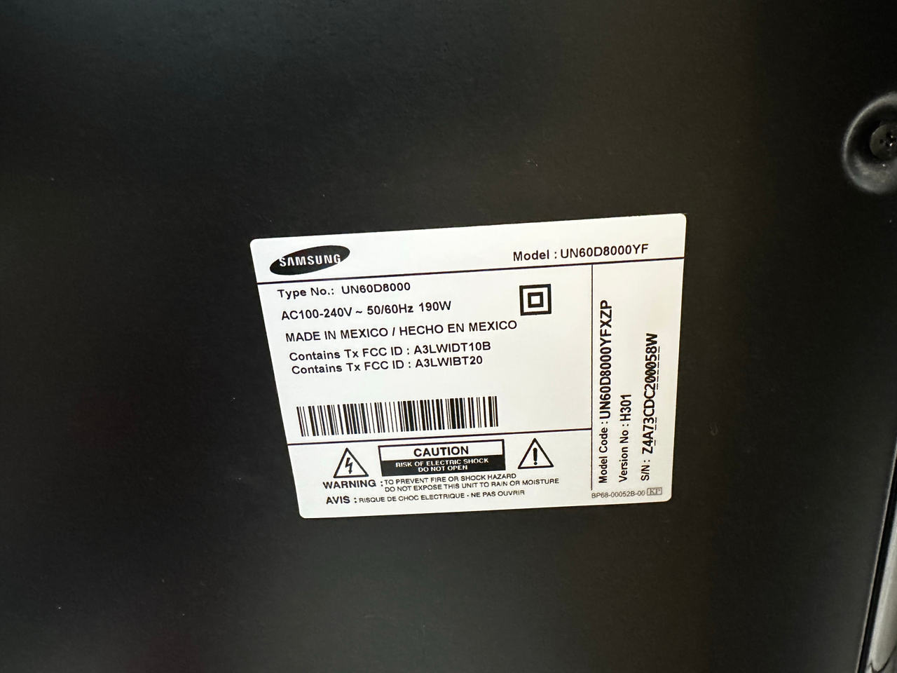 Samsung UN60D8000