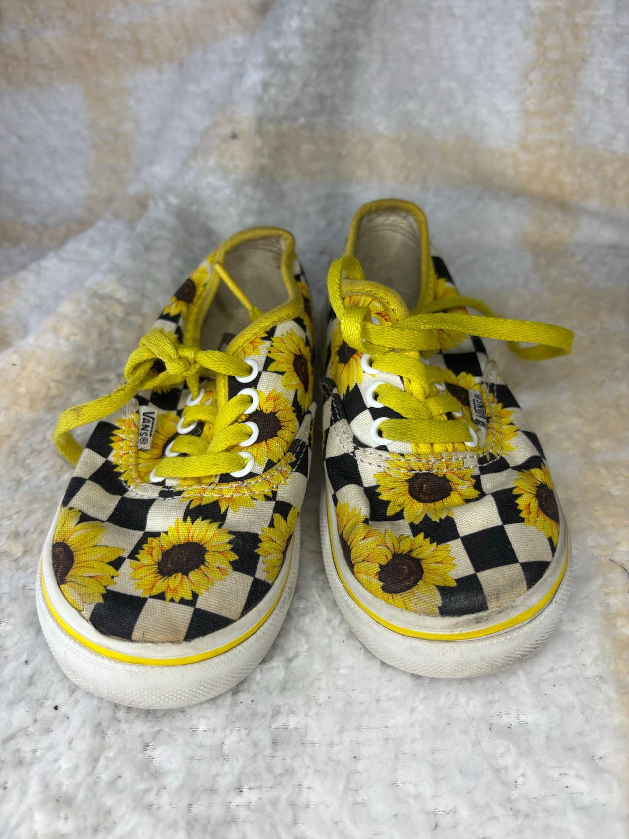 Vans Kids Authentic Sunflower Checkerboard Shoes