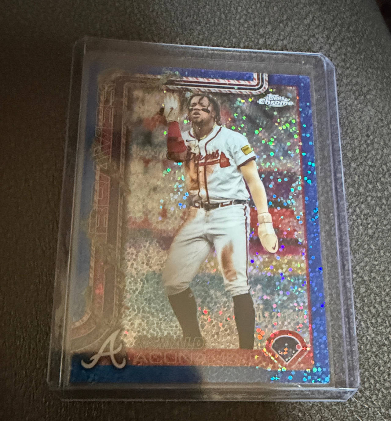 2023 Topps Chrome Ronald Acuña Jr. Blue Speckle Refractor #1 /150