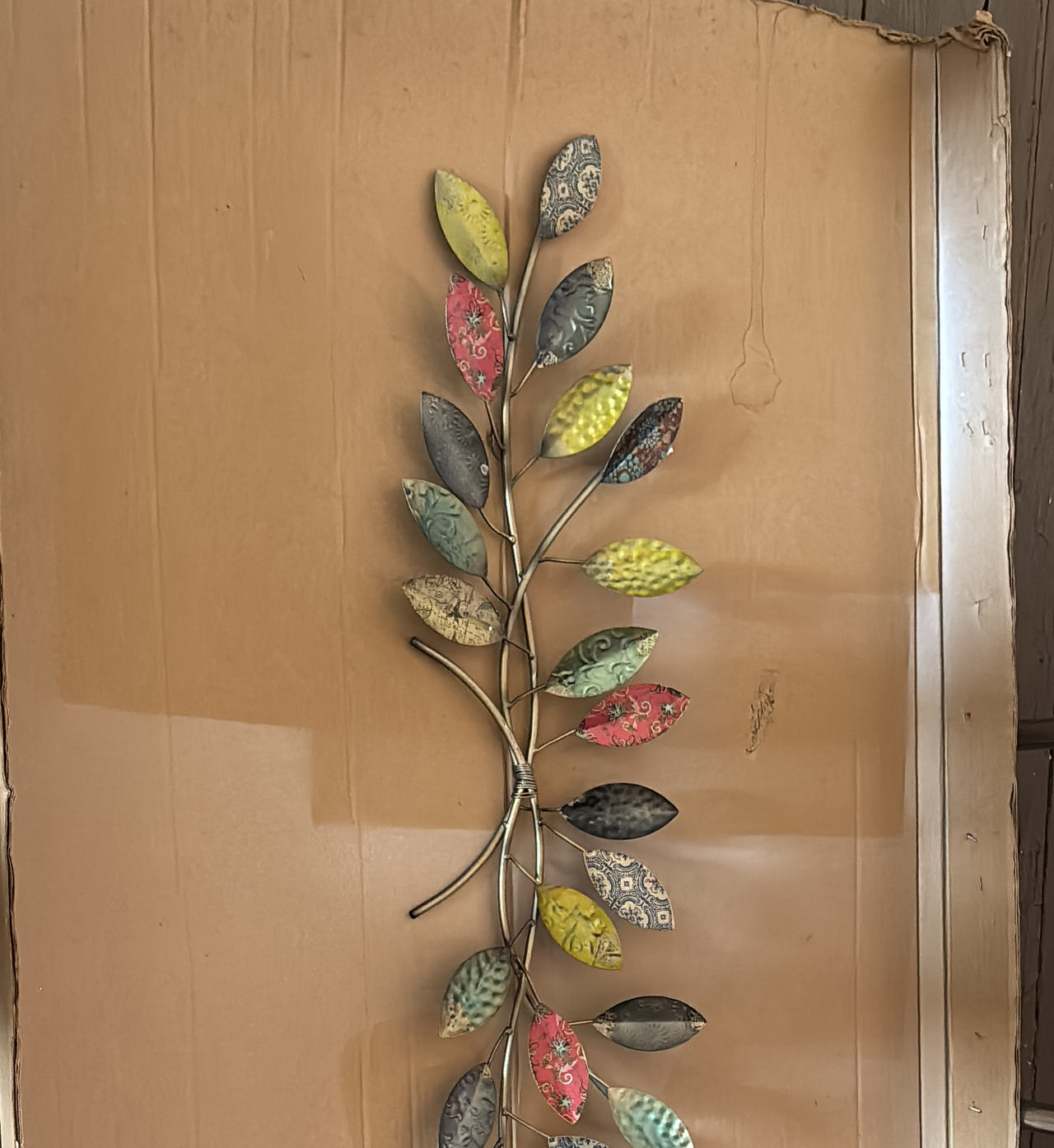 Multi-Color Metal Leaf Branch Wall Art