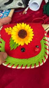 Kids Sunflower Burlap Crossbody Purse - Image 4