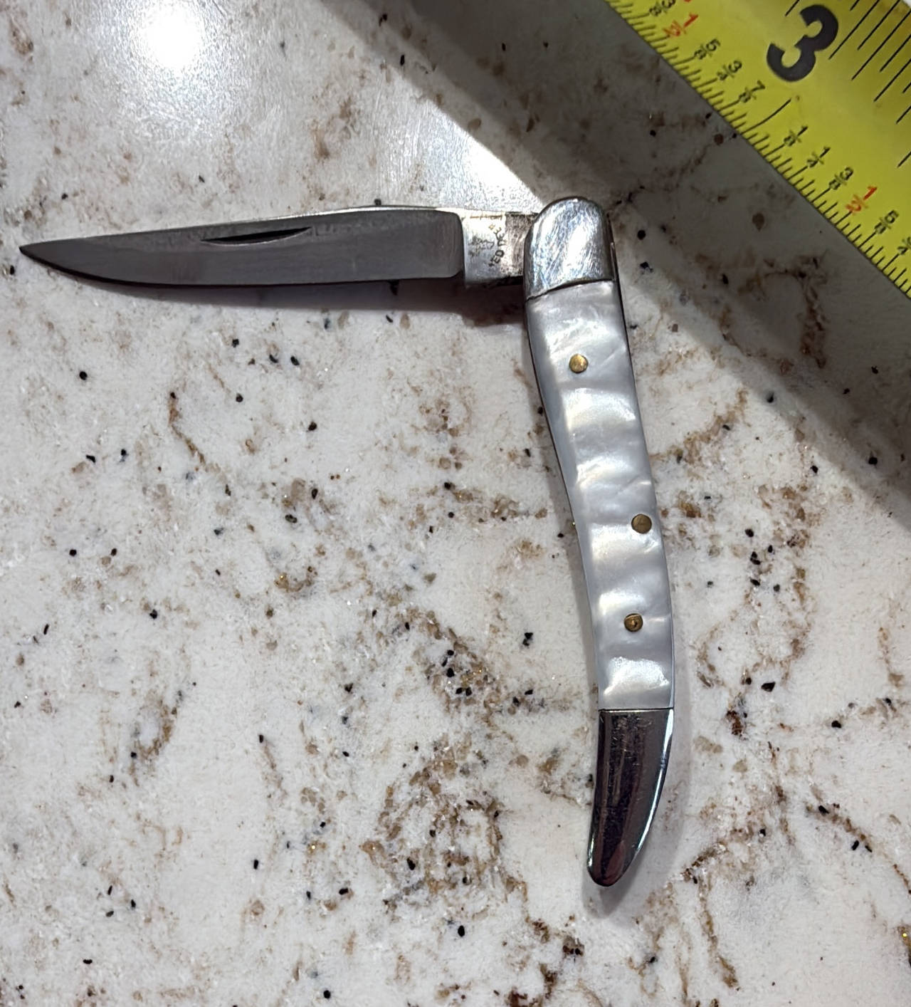 Vintage Red Deer Mother of Pearl Toothpick Knife