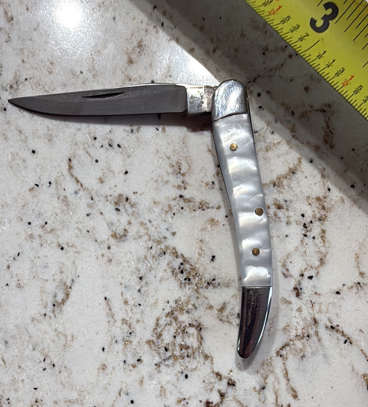 Vintage Red Deer Mother of Pearl Toothpick Knife