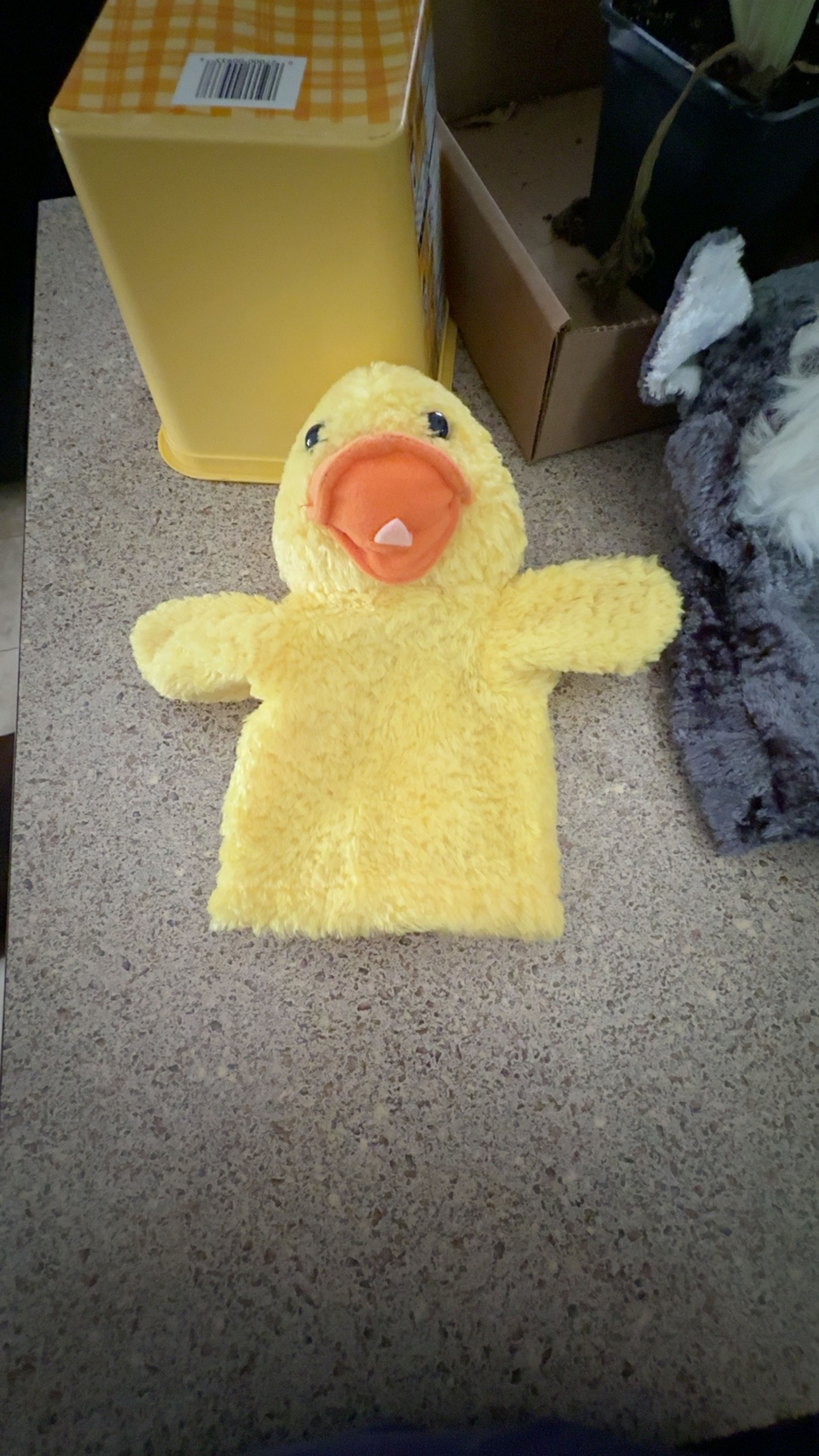 Andux Yellow Duck Hand Puppet Plush Toy