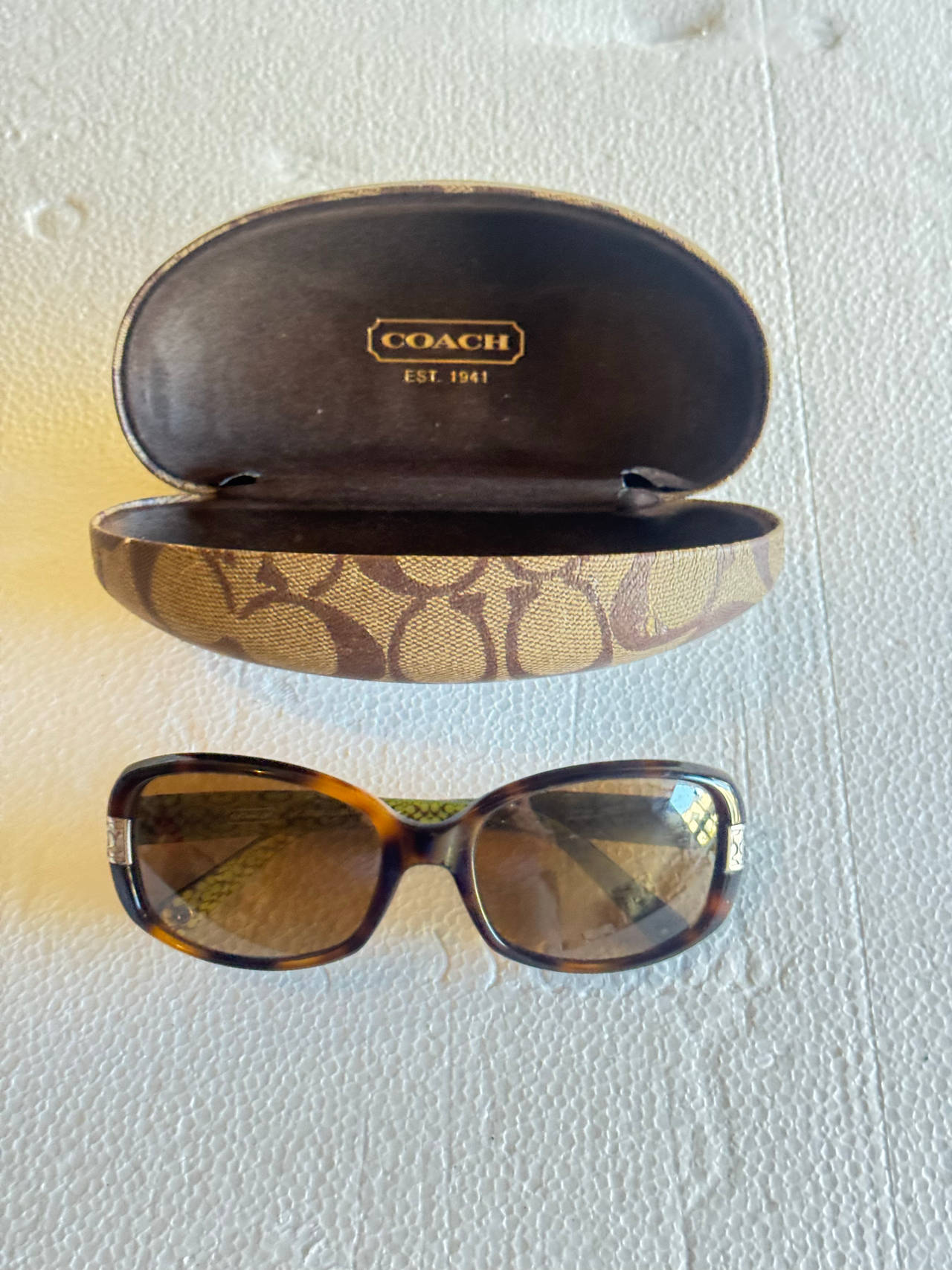 Coach Tortoise Sunglasses with Signature Case