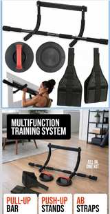3-in-1 Doorway Pull Up Bar with Ab Straps and Push-Up Handles - Image 3