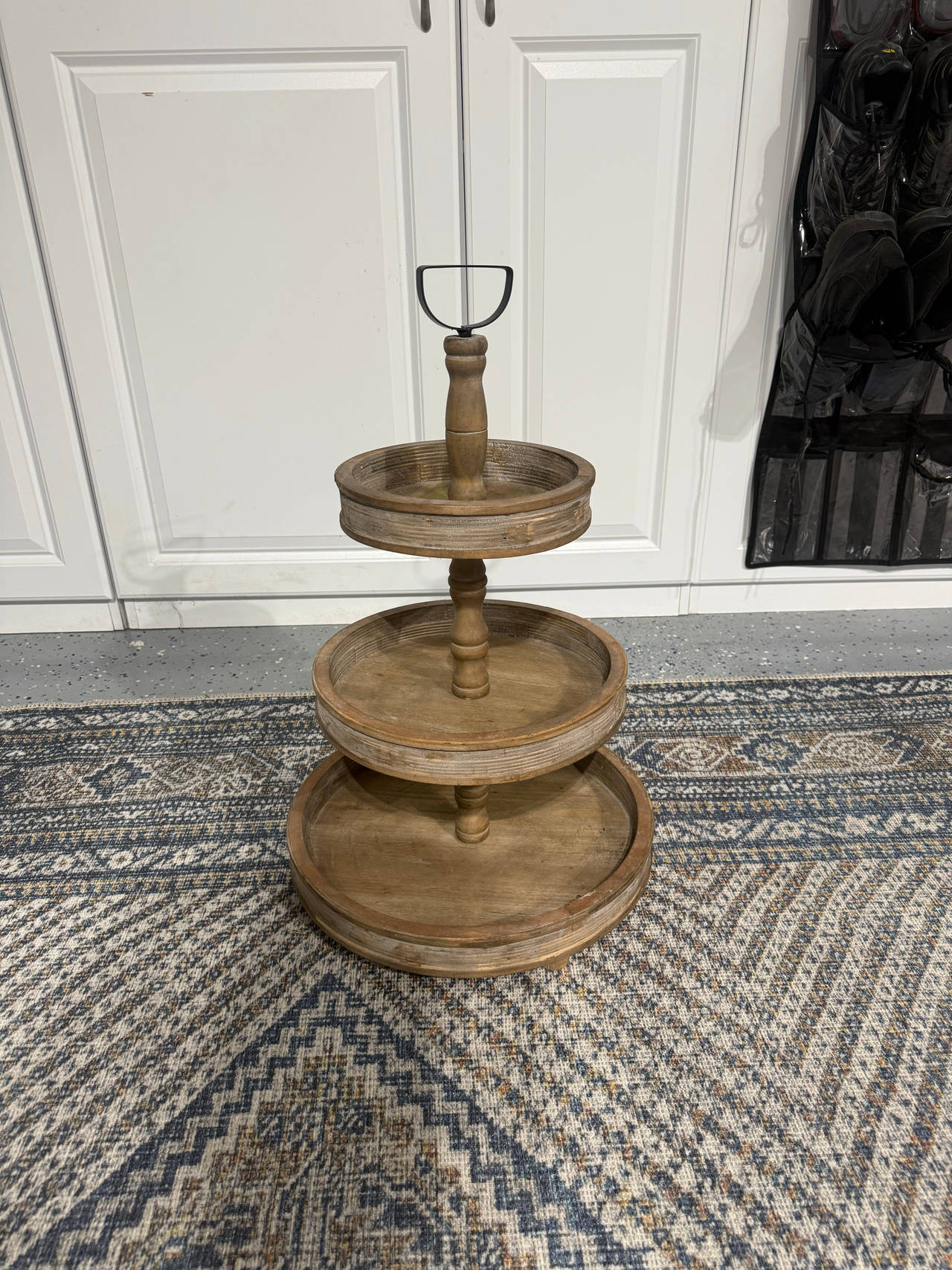 Wooden Tiered Tray Stand