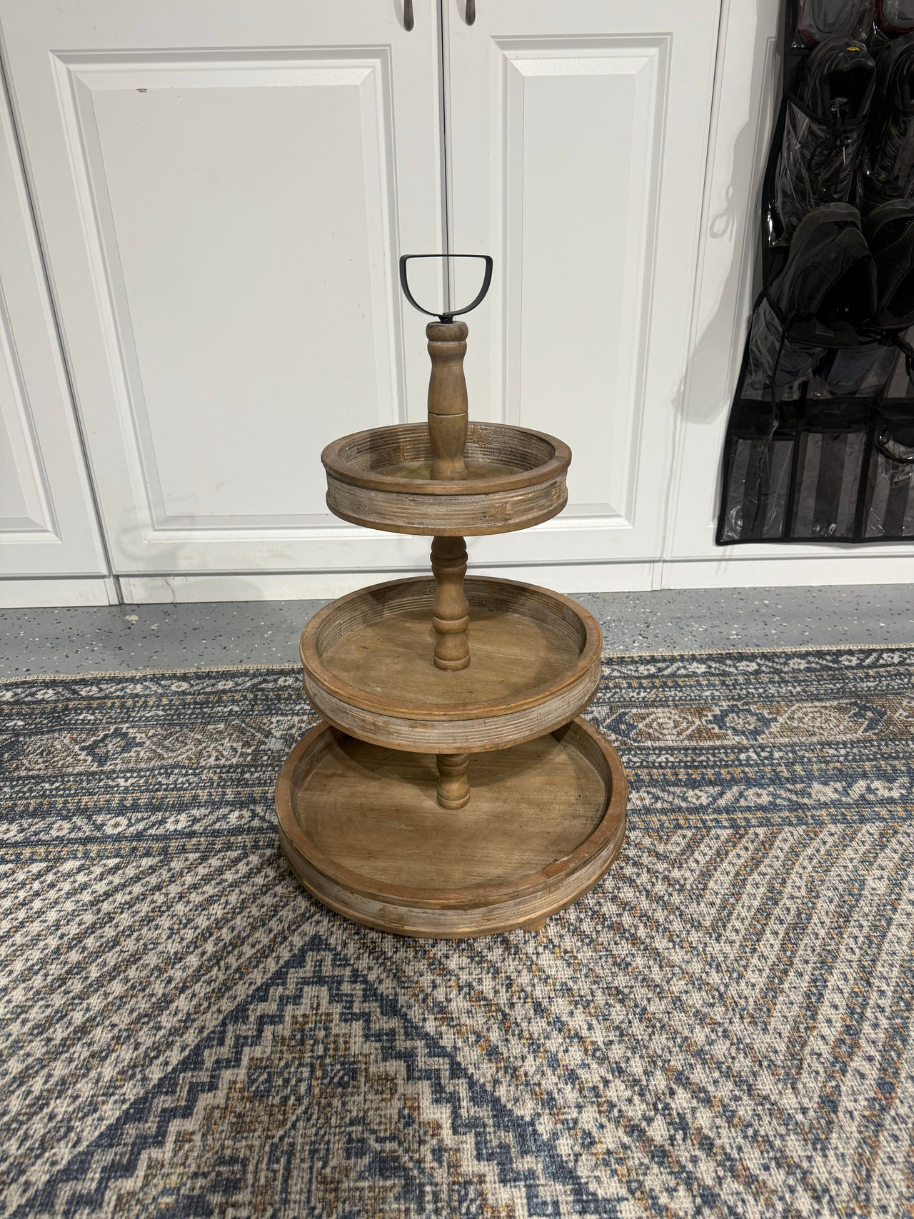 Wooden Tiered Tray Stand