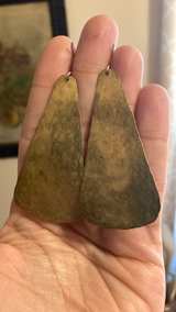 Handmade Brass Celestial Mountain Earrings - Image 2