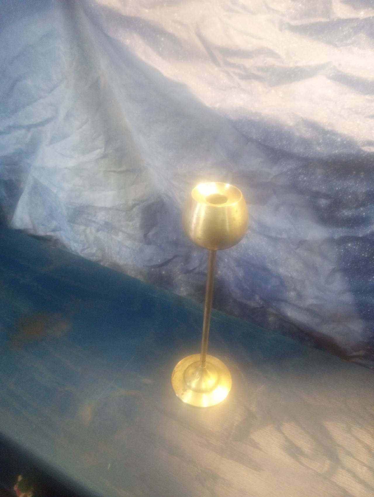 Vintage Brass Tulip Candle Holder