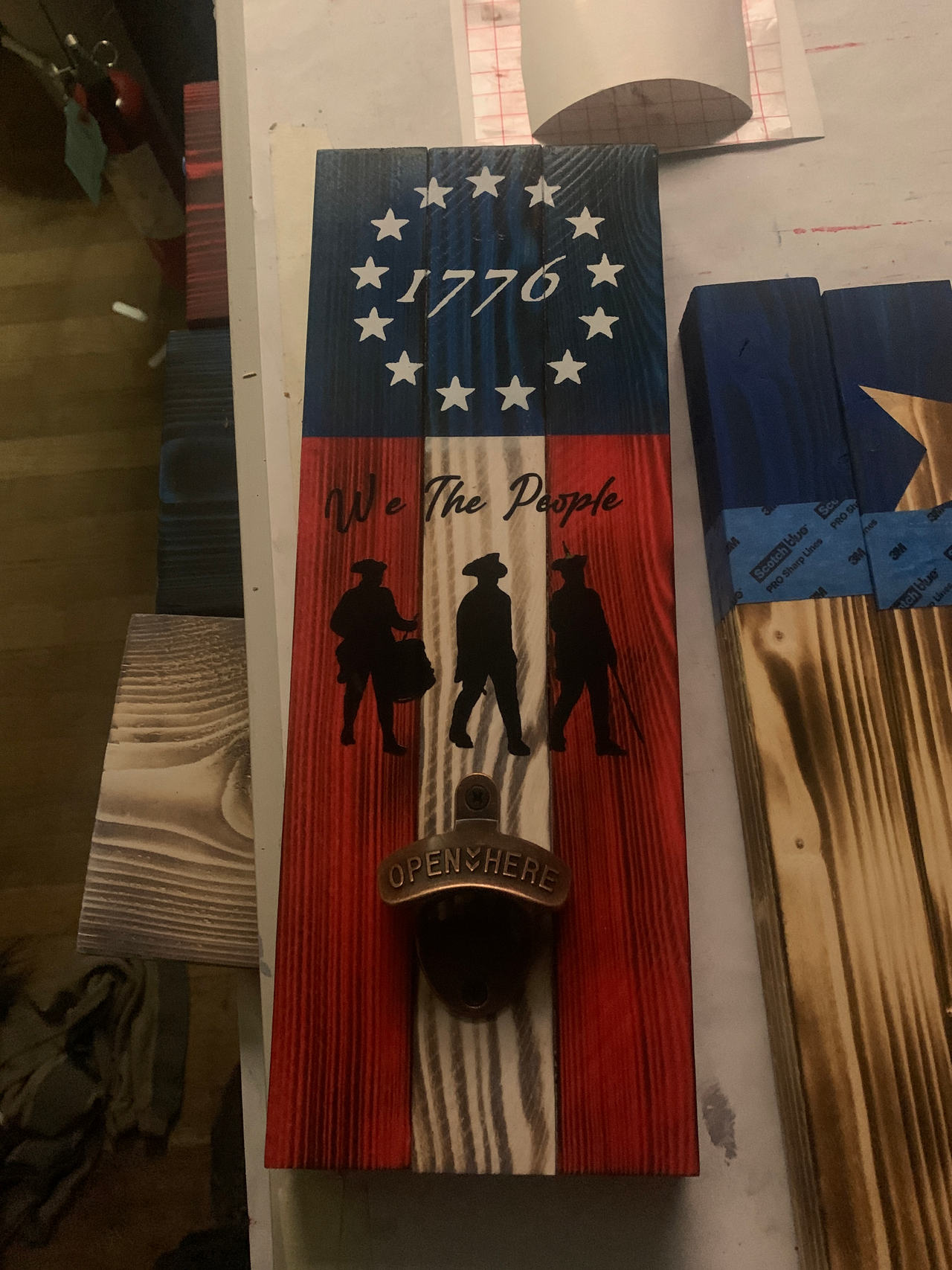 Patriotic Wall-Mounted Bottle Opener