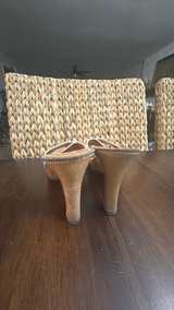 Donald J Pliner White Leather Crisscross Wedge Sandals 8.5 - Image 3