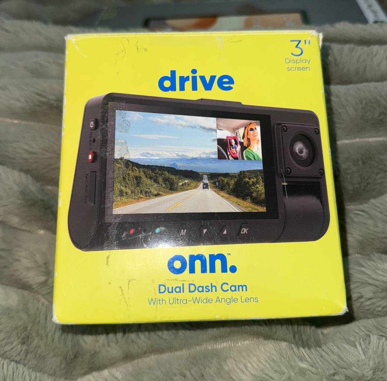 onn. Dual Dash Cam with Ultra-Wide Angle Lens
