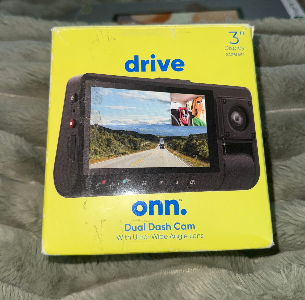 onn. Dual Dash Cam with Ultra-Wide Angle Lens