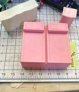Marx vintage dollhouse master bedroom furniture, pink and white 168^ - Image 2