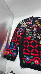 Michael Simon Vintage Beaded Embroidered Cardigan Sweater - Image 4