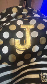 Justice Polka Dot and Stripe Backpack - Image 2