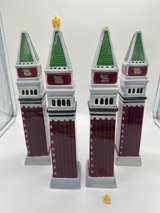 Set of 4 The Venetian Las Vegas Campanile Tower Ceramic Bud Vases Souvenir As Is - Image 3