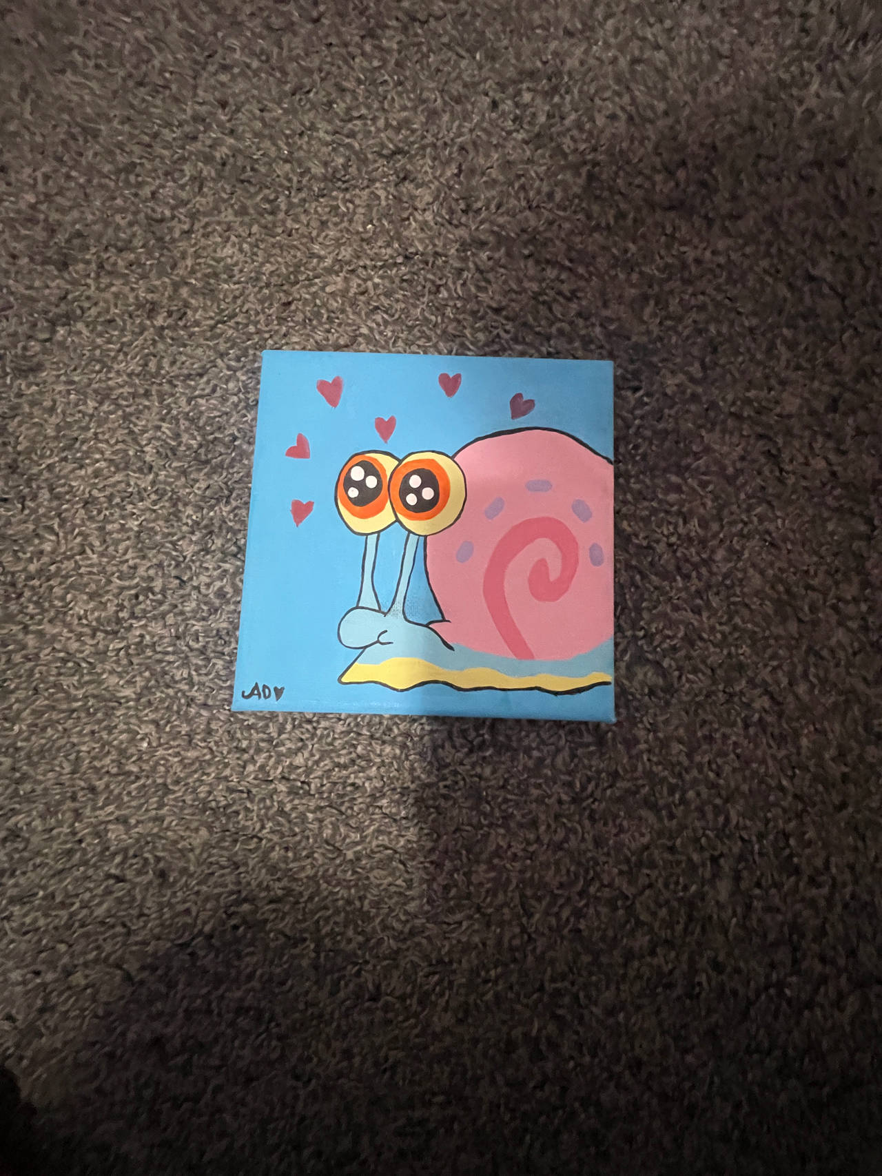 Gary the Snail Hand Painted Canvas Art