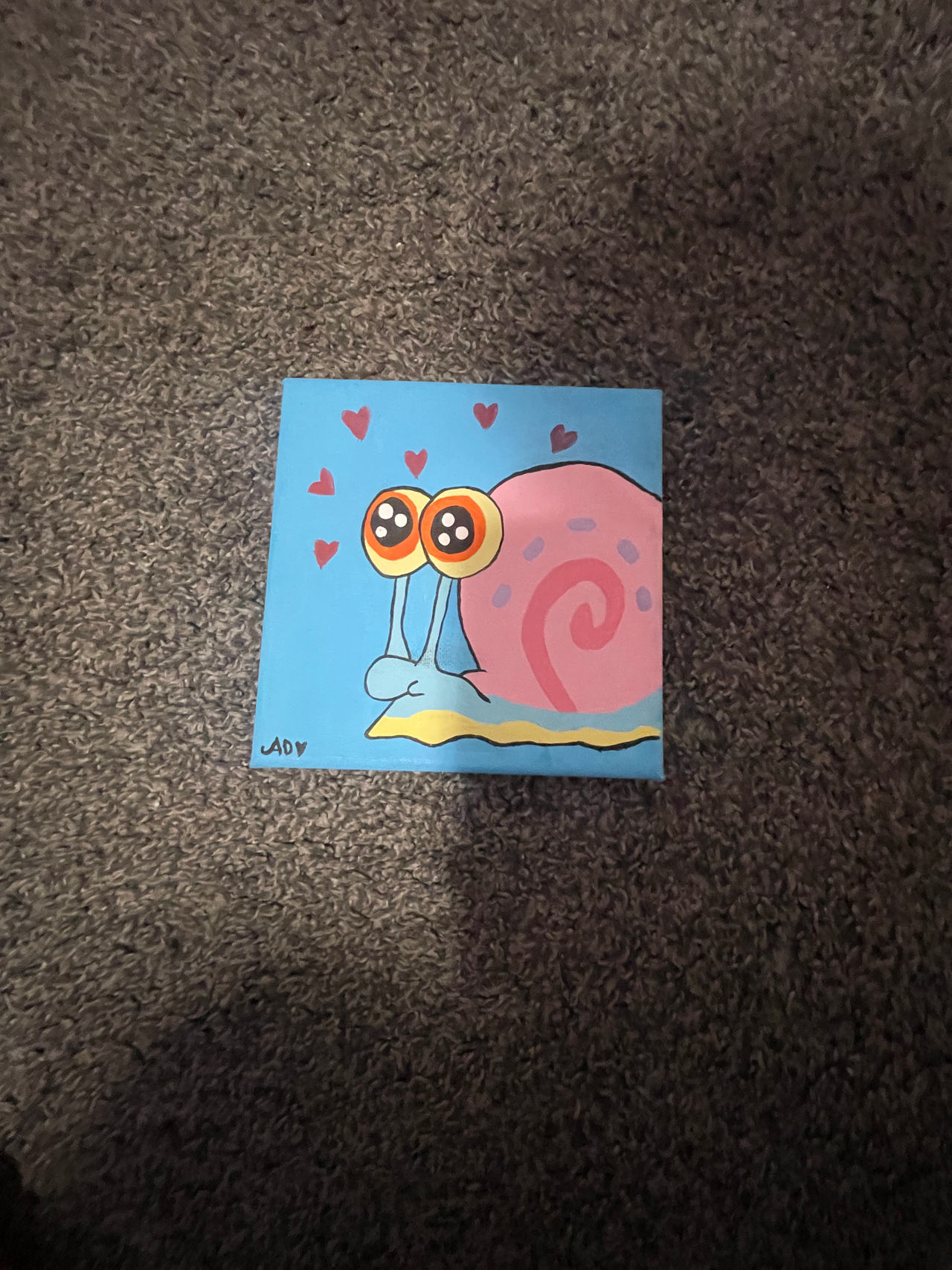 Gary the Snail Hand Painted Canvas Art