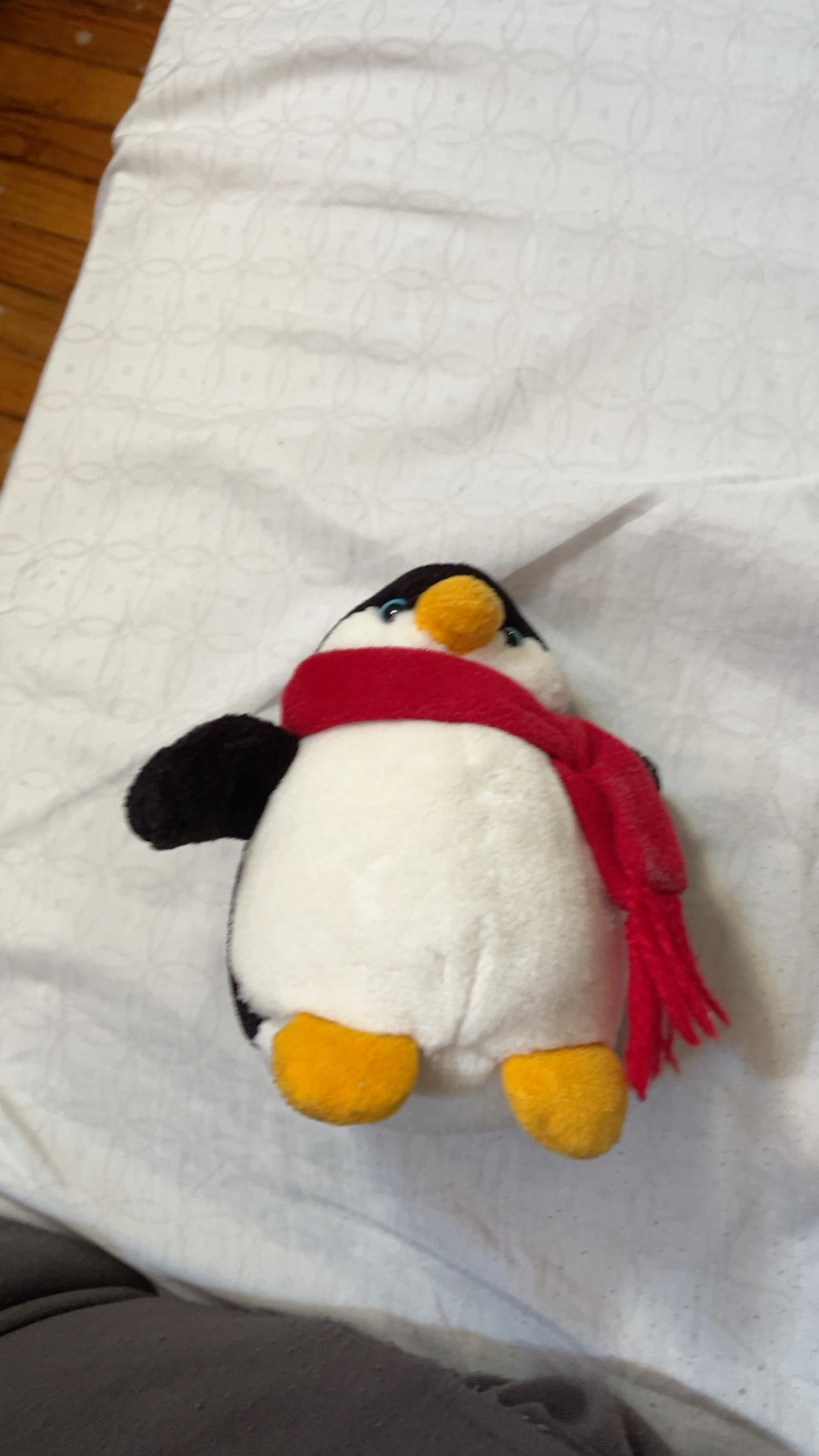 Russ Berrie Tundry Penguin Plush 10" Red Scarf