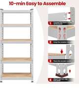 Yaheetech Storage Shelves 5 Tier Heavy Duty Adjustable Metal Shelving Unit NEW - Image 4