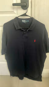 Ralph Lauren Men's Black Polo Shirt with Red Pony Logo - Image 1